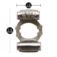 Vibrating Double Bullet Cock Ring, SINGLE USE